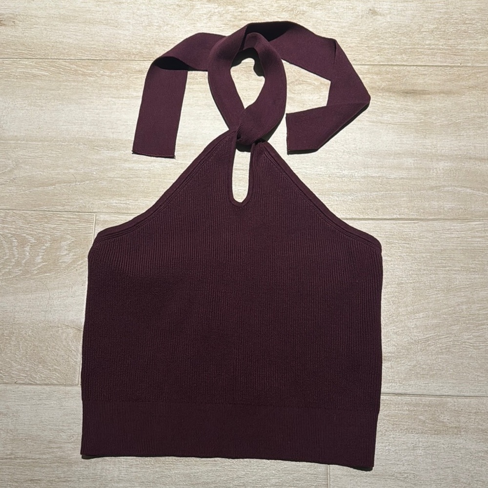 Banana Republic Plum Halter Knit Top NWT - Picture 2 of 4